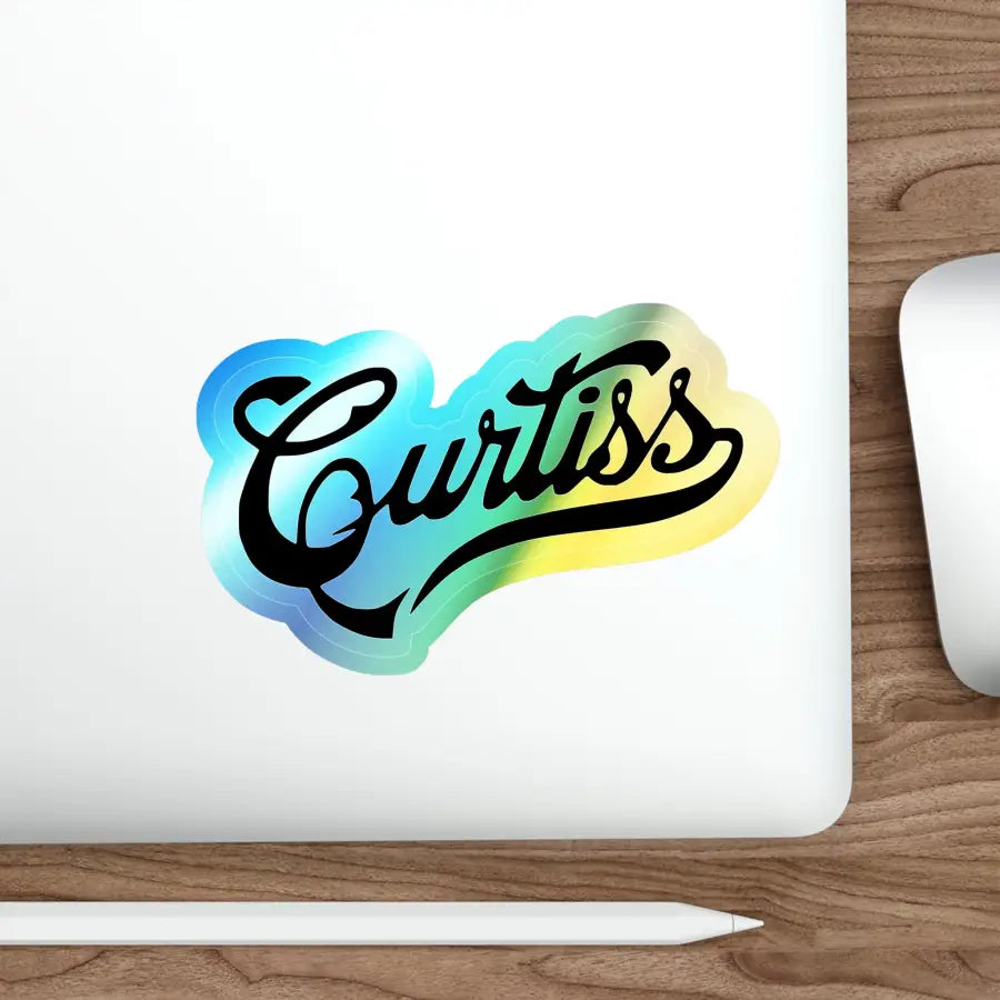 Curtiss Logo Holographic Die-Cut Stickers - Paper products - Gifts for pilots - Aviation apparel