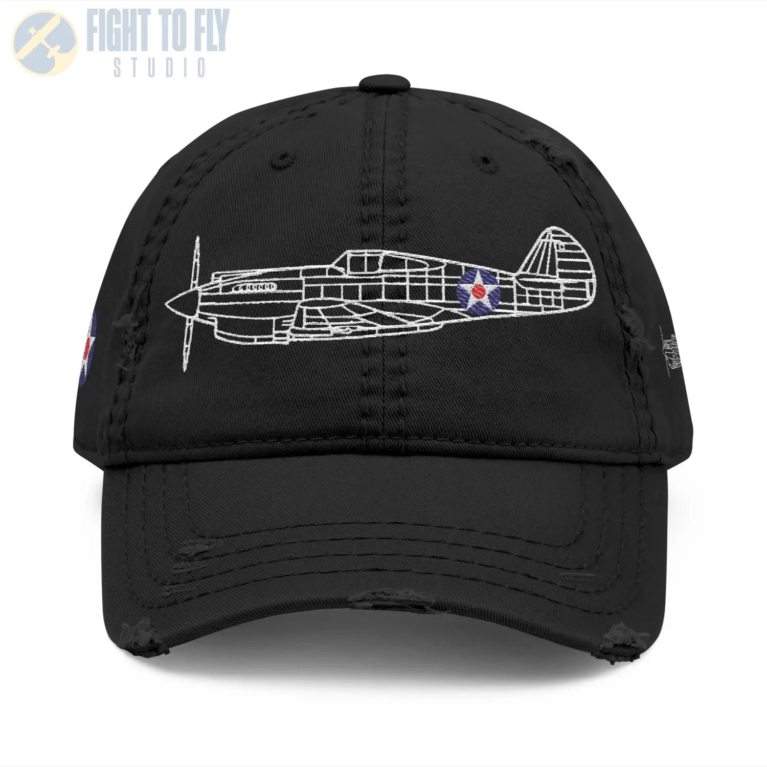 Curtiss P-40C Tomahawk – Army Air Corps Emblem Embroidered Cap - Hats - Pilot gifts - WWII warbird t-shirt