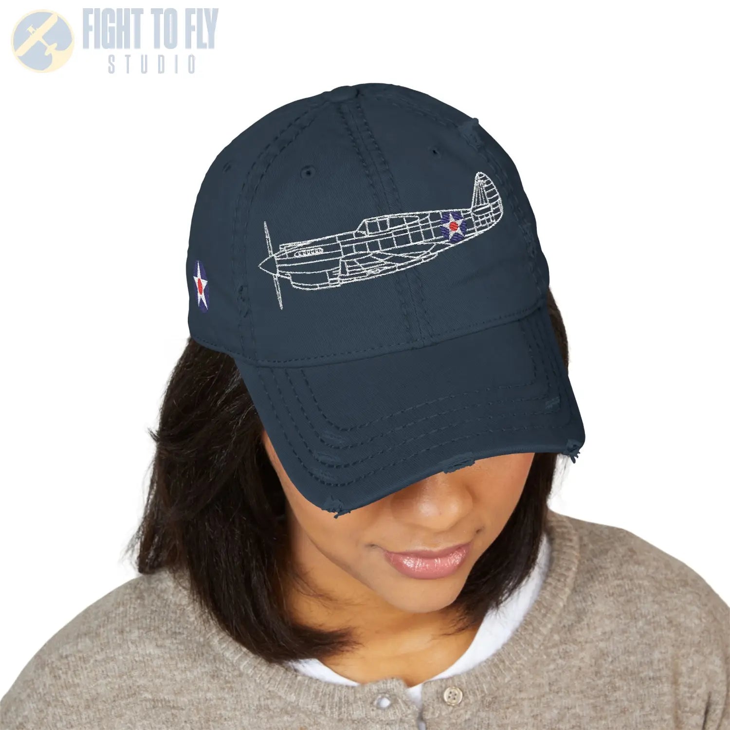 Curtiss P-40C Tomahawk – Army Air Corps Emblem Embroidered Cap - Hats - Pilot gifts - WWII warbird t-shirt