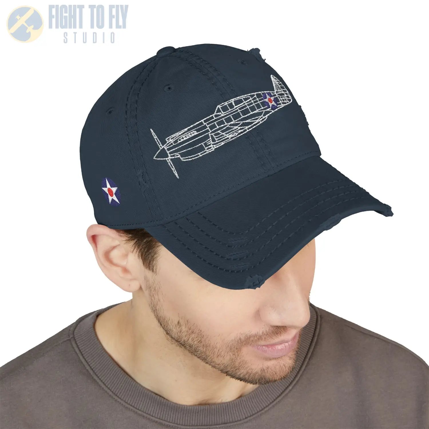 Curtiss P-40C Tomahawk – Army Air Corps Emblem Embroidered Cap - Hats - Pilot gifts - WWII warbird t-shirt