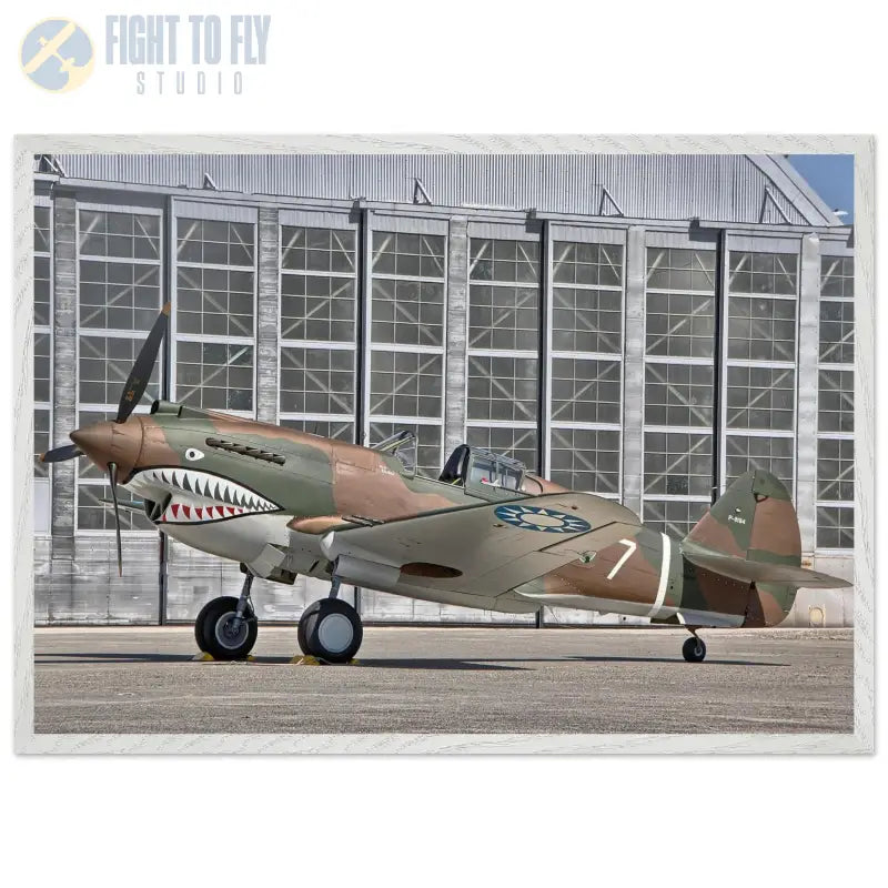 Curtiss P-40C Tomahawk Parked with AVG First Pursuit Squadron Markings - Print Material - Gifts for pilots - Aviation