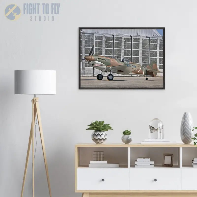 Curtiss P-40C Tomahawk Parked with AVG First Pursuit Squadron Markings - Print Material - Gifts for pilots - Aviation