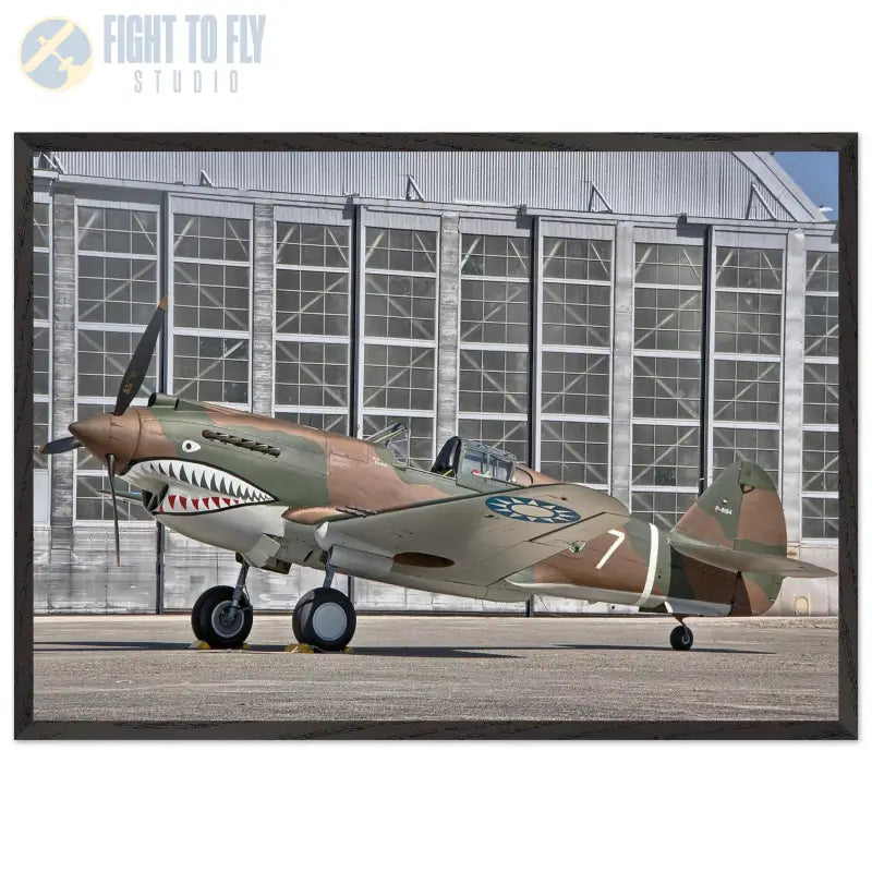 Curtiss P-40C Tomahawk Parked with AVG First Pursuit Squadron Markings - Print Material - Gifts for pilots - Aviation