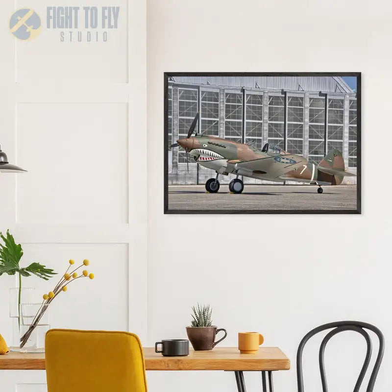 Curtiss P-40C Tomahawk Parked with AVG First Pursuit Squadron Markings - Print Material - Gifts for pilots - Aviation
