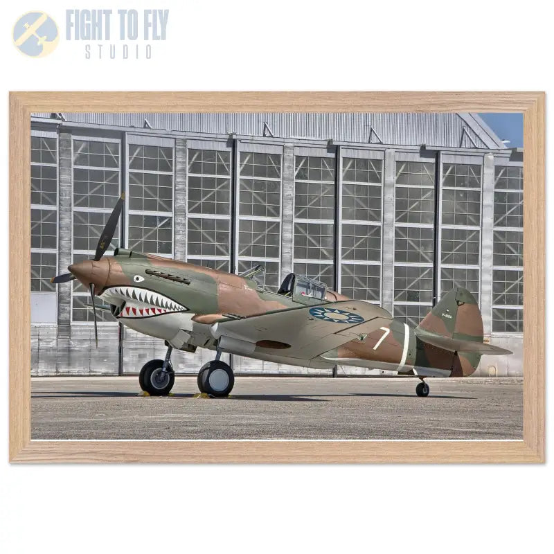 Curtiss P-40C Tomahawk Parked with AVG First Pursuit Squadron Markings - Print Material - Gifts for pilots - Aviation