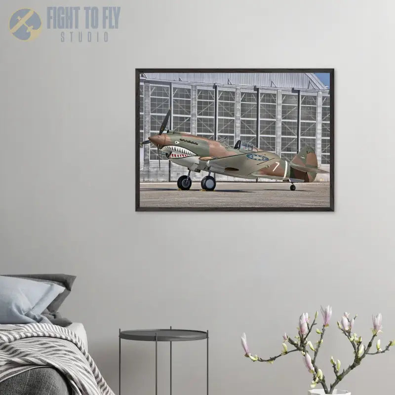 Curtiss P-40C Tomahawk Parked with AVG First Pursuit Squadron Markings - Print Material - Gifts for pilots - Aviation