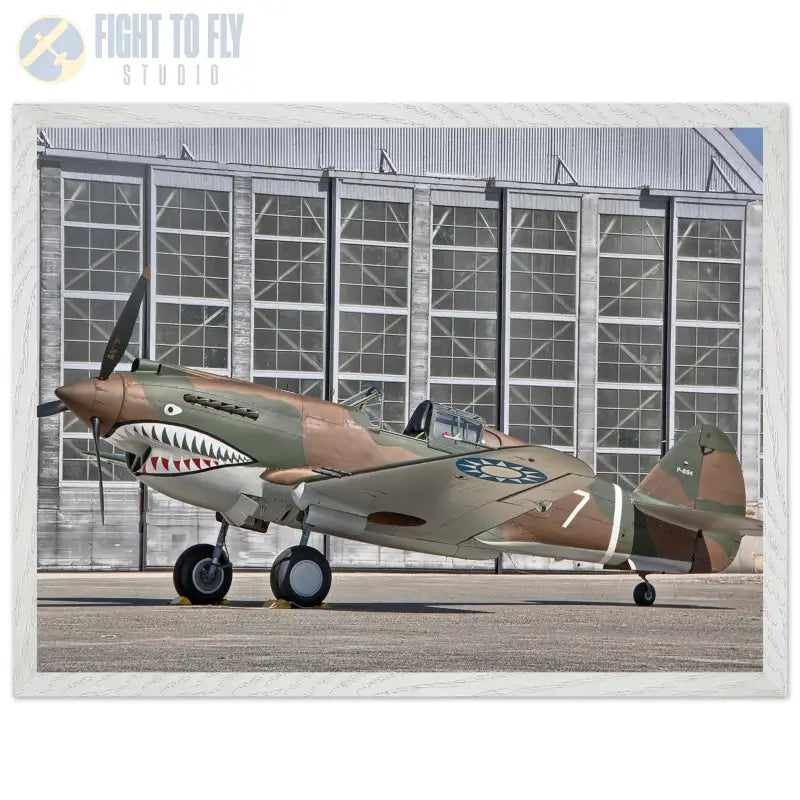 Curtiss P-40C Tomahawk Parked with AVG First Pursuit Squadron Markings - Print Material - Gifts for pilots - Aviation