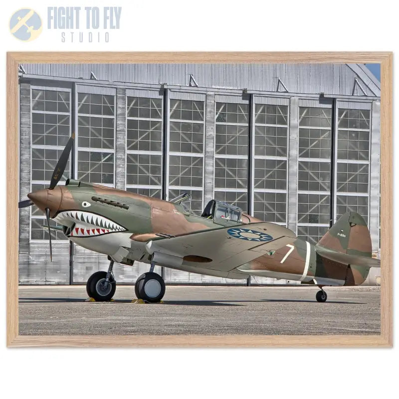 Curtiss P-40C Tomahawk Parked with AVG First Pursuit Squadron Markings - Print Material - Gifts for pilots - Aviation