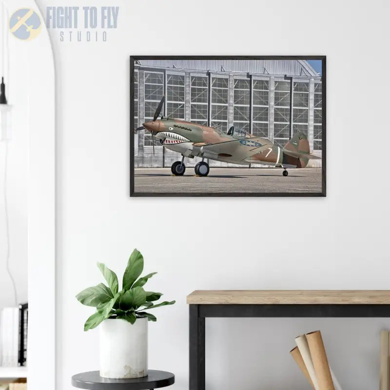 Curtiss P-40C Tomahawk Parked with AVG First Pursuit Squadron Markings - Print Material - Gifts for pilots - Aviation