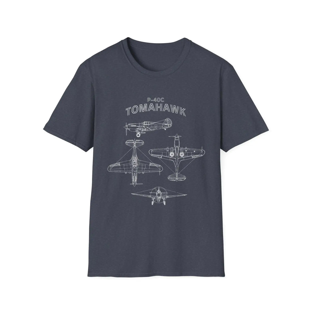 Curtiss P-40C Tomahawk — T-shirt - T-Shirt - Pilot gifts - WWII warbird t-shirt