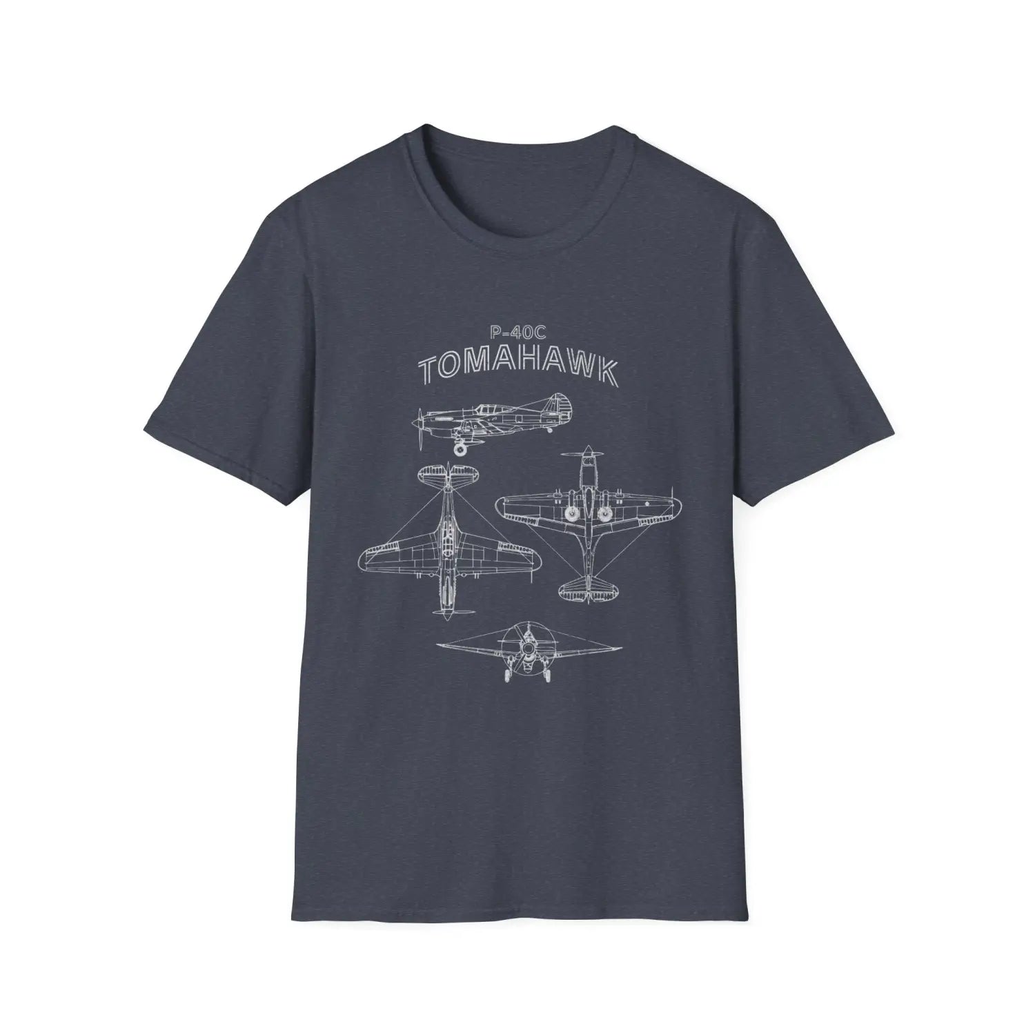Curtiss P-40C Tomahawk — T-shirt - T-Shirt - Pilot gifts - WWII warbird t-shirt