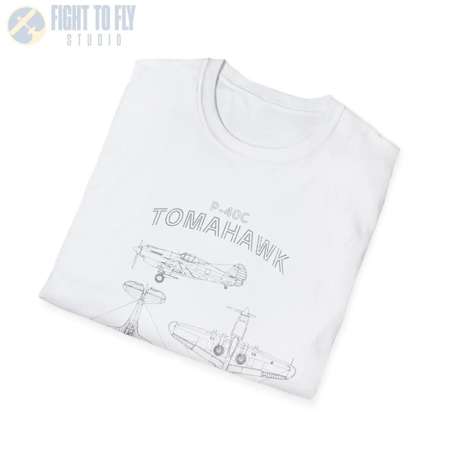 Curtiss P-40C Tomahawk — T-shirt - T-Shirt - Pilot gifts - WWII warbird t-shirt