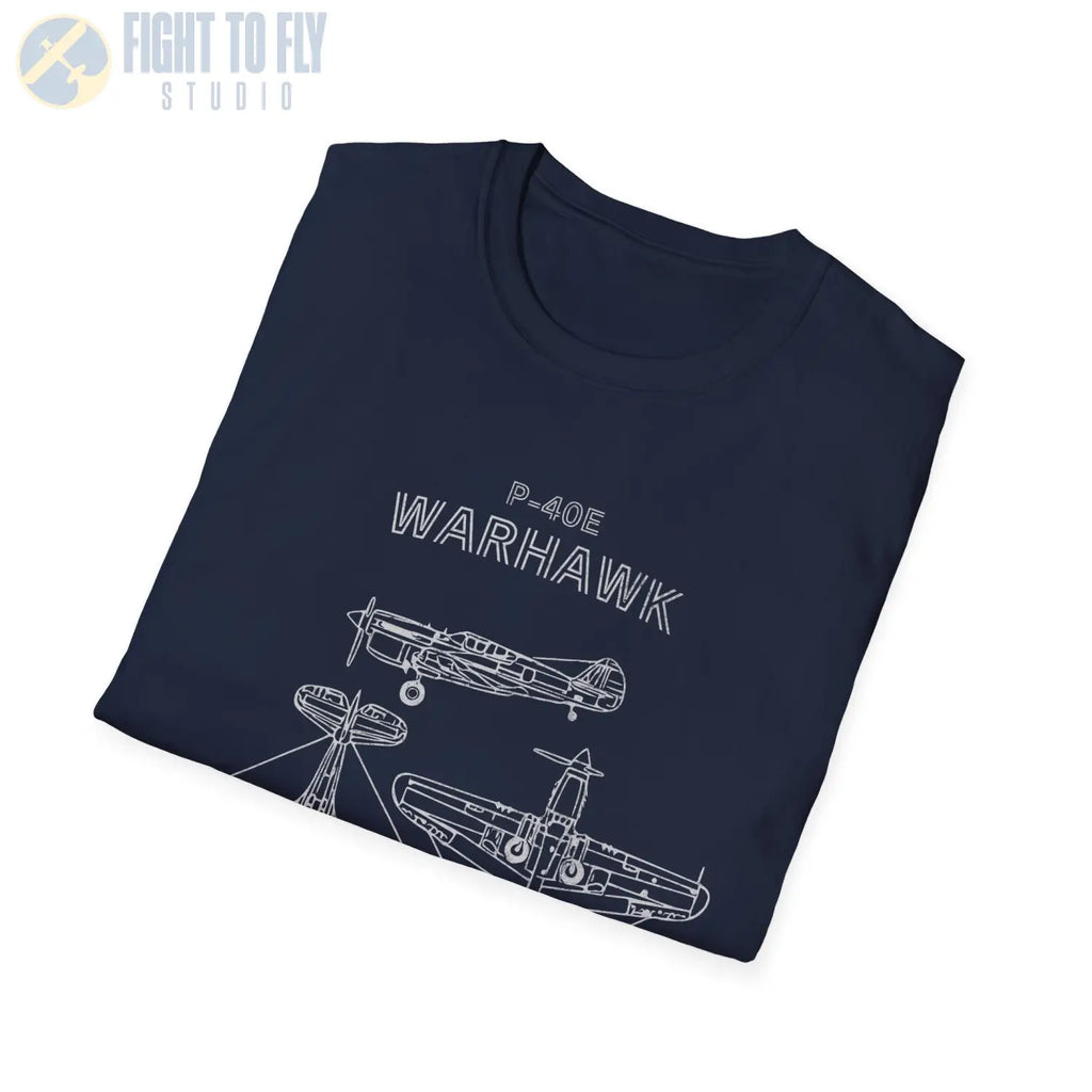 Curtiss P-40E Warhawk — T-shirt - T-Shirt - Pilot gifts - WWII warbird t-shirt