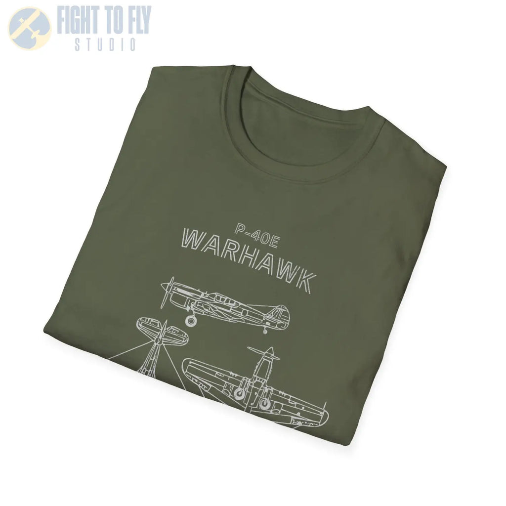 Curtiss P-40E Warhawk — T-shirt - T-Shirt - Pilot gifts - WWII warbird t-shirt