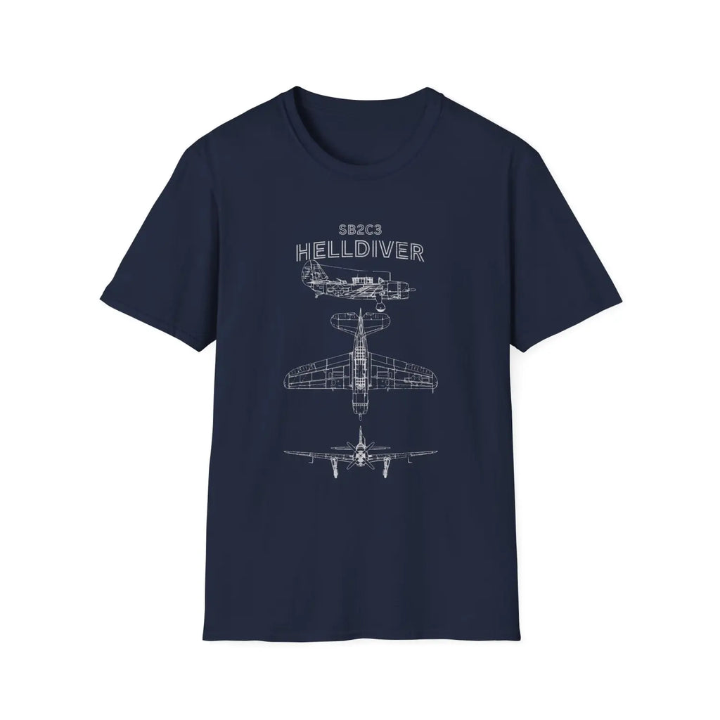 Curtiss SB2C-3 Helldiver — T-shirt - T-Shirt - Pilot gifts - WWII warbird t-shirt