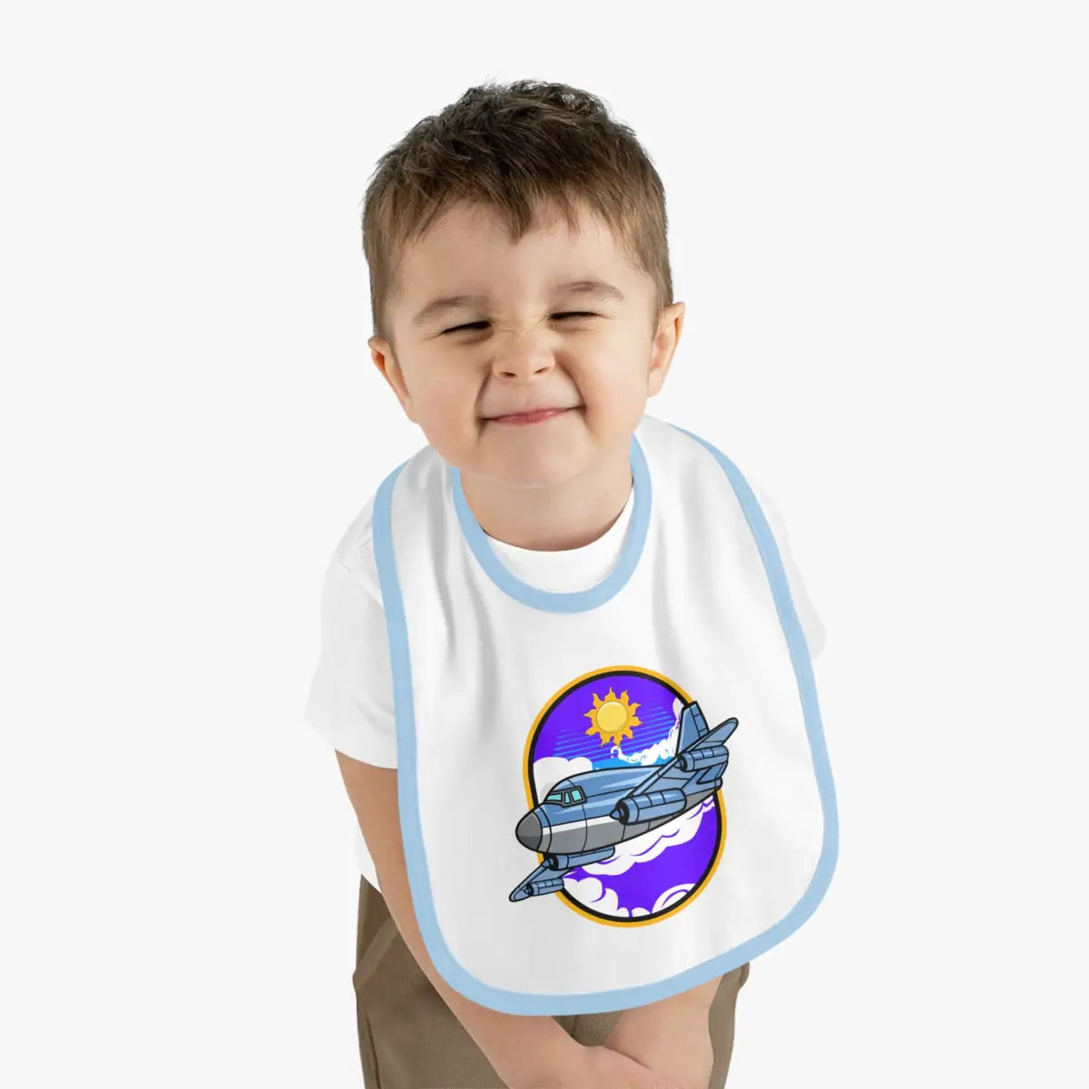 Cute Airplane Baby Bib - Jetliner - Kids clothes - Gifts for pilots - Aviation apparel