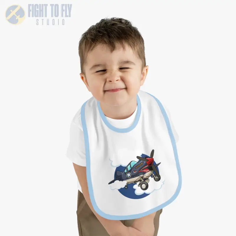 Cute Airplane Baby Bib - Warhawk - Kids clothes - Pilot gifts - WWII warbird t-shirt