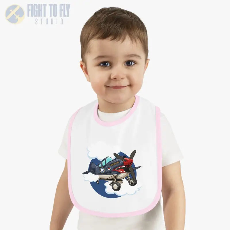 Cute Airplane Baby Bib - Warhawk - Kids clothes - Pilot gifts - WWII warbird t-shirt