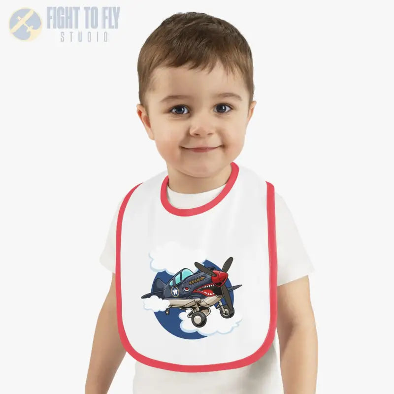 Cute Airplane Baby Bib - Warhawk - Kids clothes - Pilot gifts - WWII warbird t-shirt