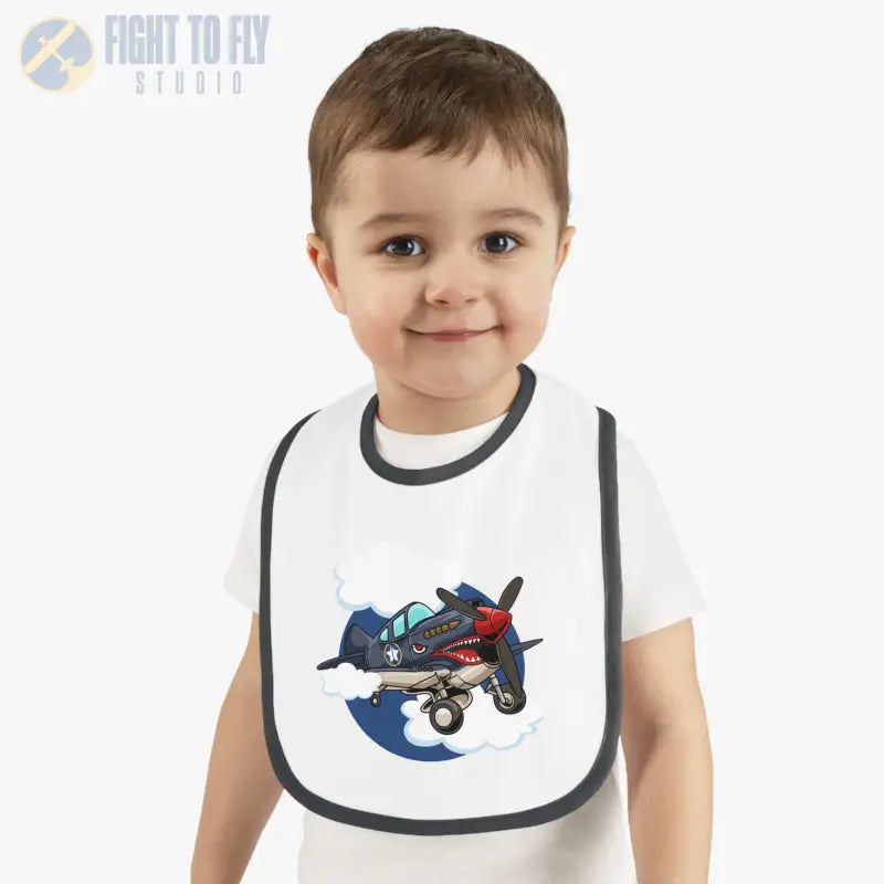 Cute Airplane Baby Bib - Warhawk - Kids clothes - Pilot gifts - WWII warbird t-shirt