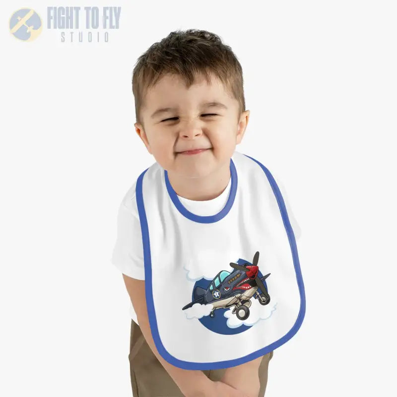 Cute Airplane Baby Bib - Warhawk - Kids clothes - Pilot gifts - WWII warbird t-shirt