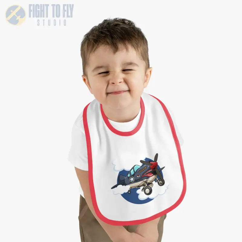 Cute Airplane Baby Bib - Warhawk - Kids clothes - Pilot gifts - WWII warbird t-shirt