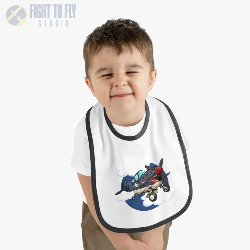 Cute Airplane Baby Bib - Warhawk - Kids clothes - Pilot gifts - WWII warbird t-shirt