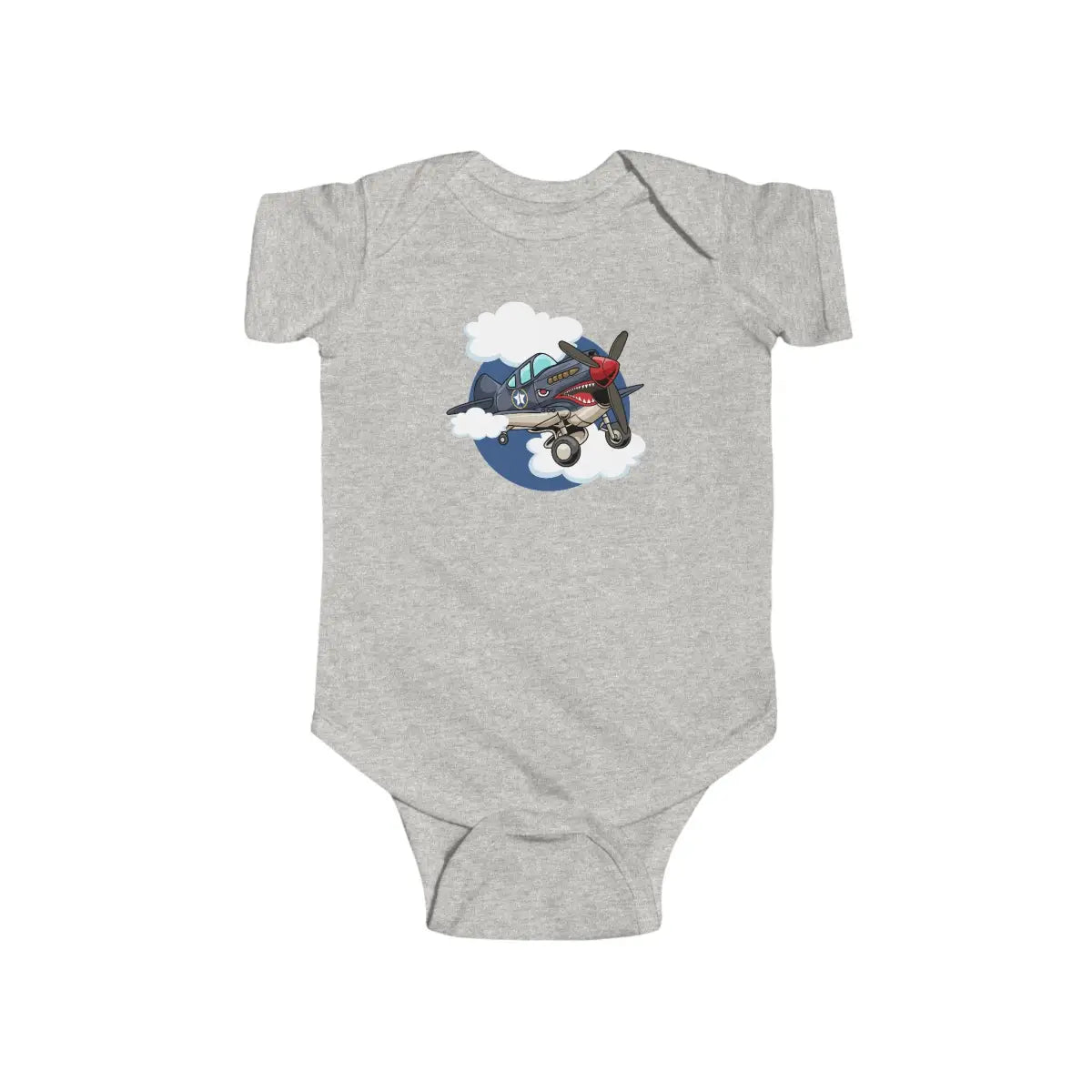 Cute Airplane Infant Bodysuit P-40 - Kids clothes - Pilot gifts - WWII warbird t-shirt