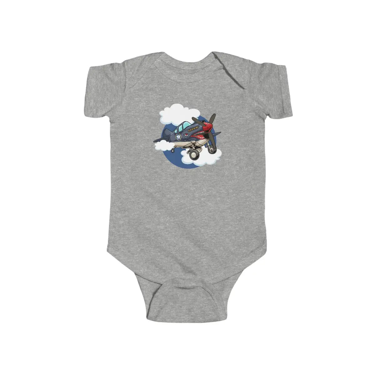 Cute Airplane Infant Bodysuit P-40 - Kids clothes - Pilot gifts - WWII warbird t-shirt