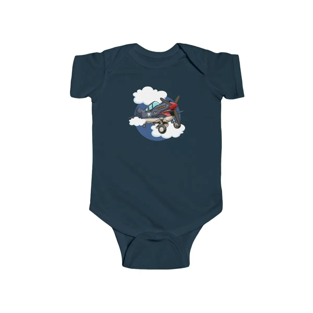 Cute Airplane Infant Bodysuit P-40 - Kids clothes - Pilot gifts - WWII warbird t-shirt