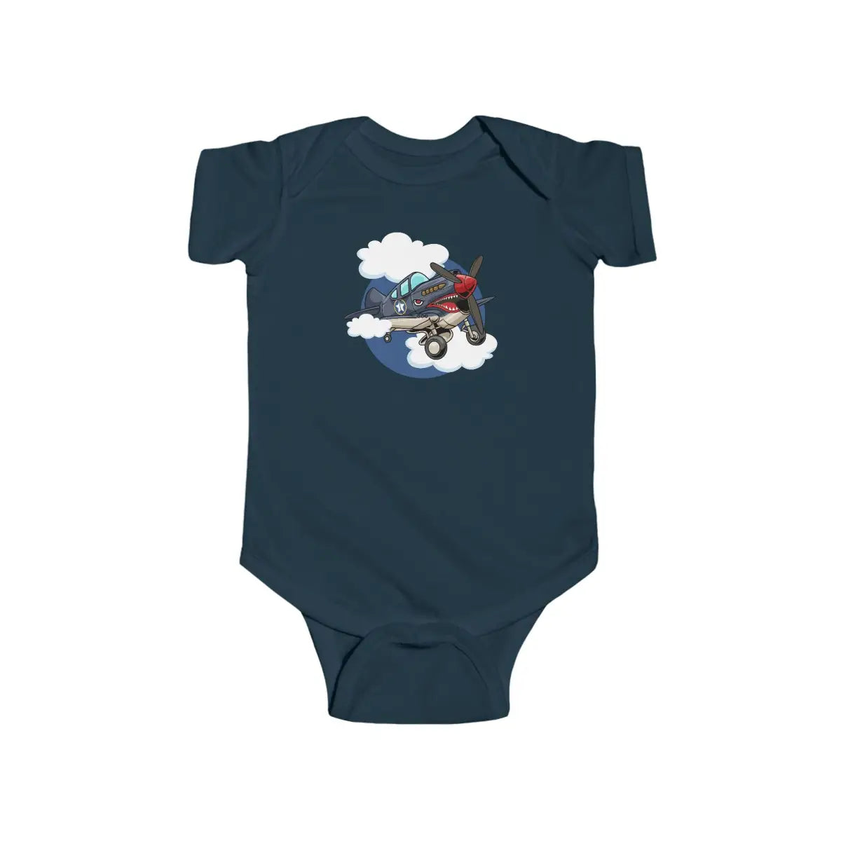 Cute Airplane Infant Bodysuit P-40 - Kids clothes - Pilot gifts - WWII warbird t-shirt