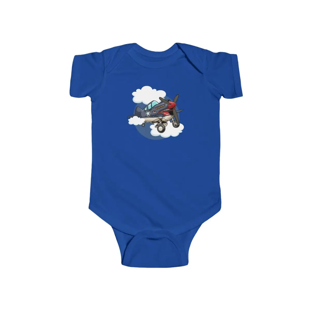 Cute Airplane Infant Bodysuit P-40 - Kids clothes - Pilot gifts - WWII warbird t-shirt