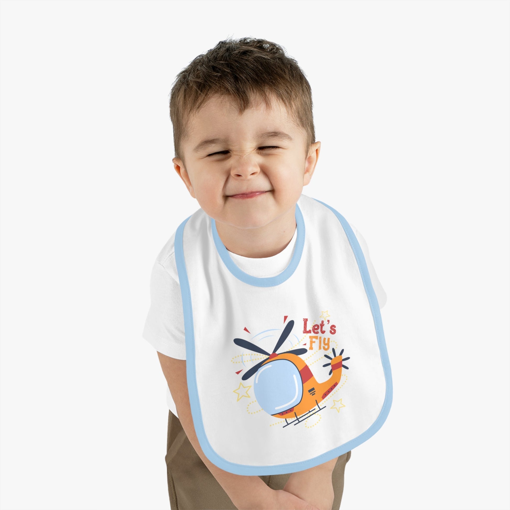 Cute Helicopter Baby Bib Let’s Fly - Kids clothes