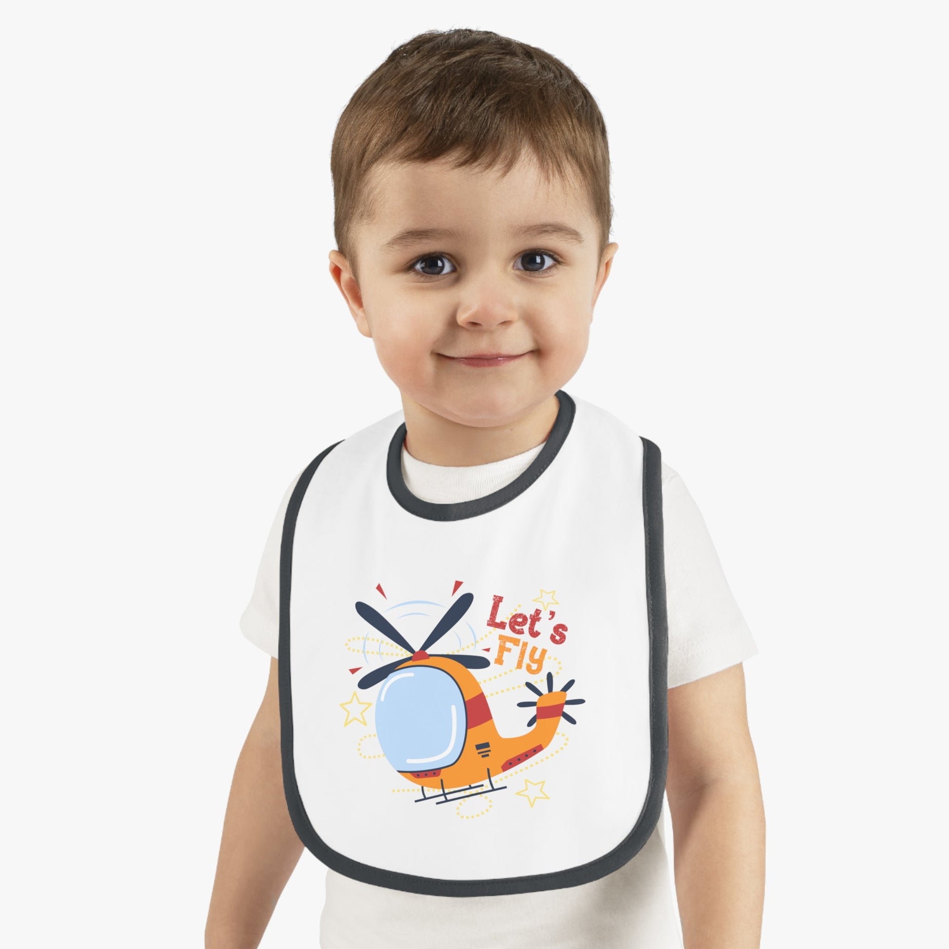 Cute Helicopter Baby Bib Let’s Fly - Kids clothes