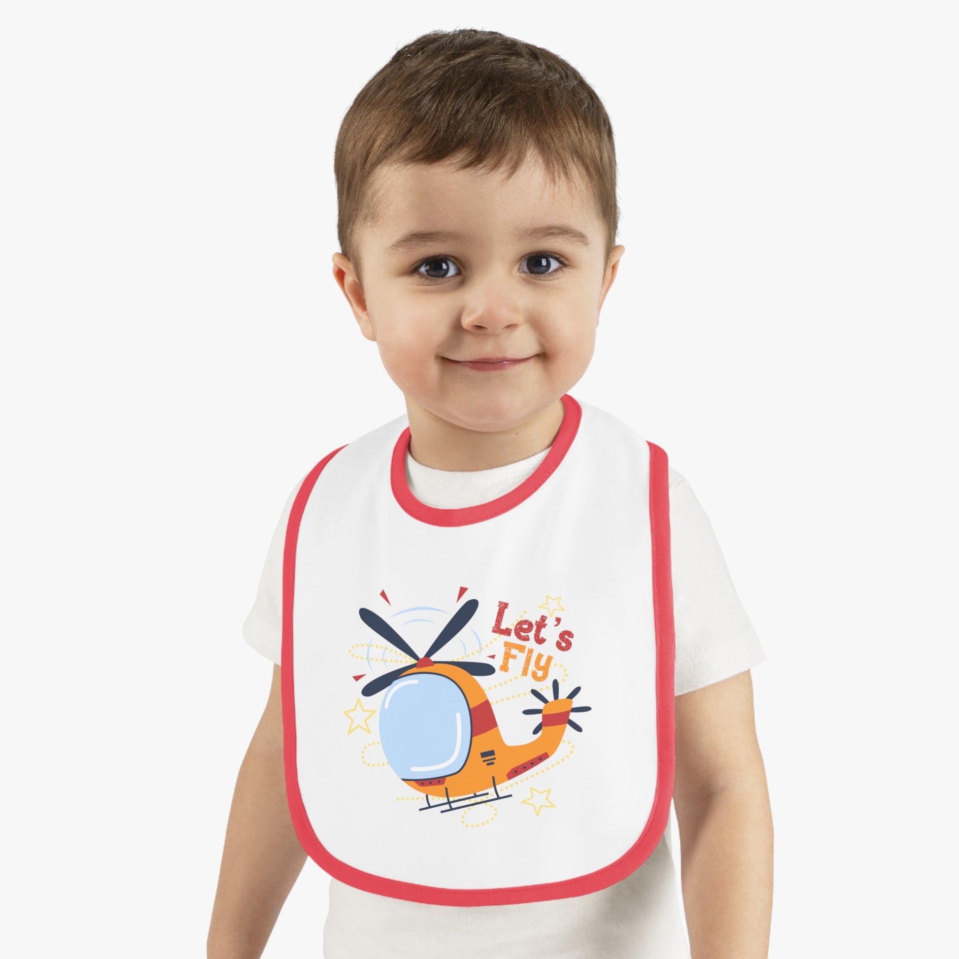 Cute Helicopter Baby Bib Let’s Fly - Kids clothes