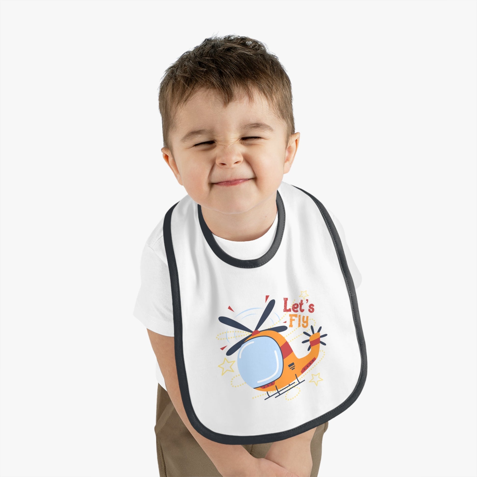 Cute Helicopter Baby Bib Let’s Fly - Kids clothes