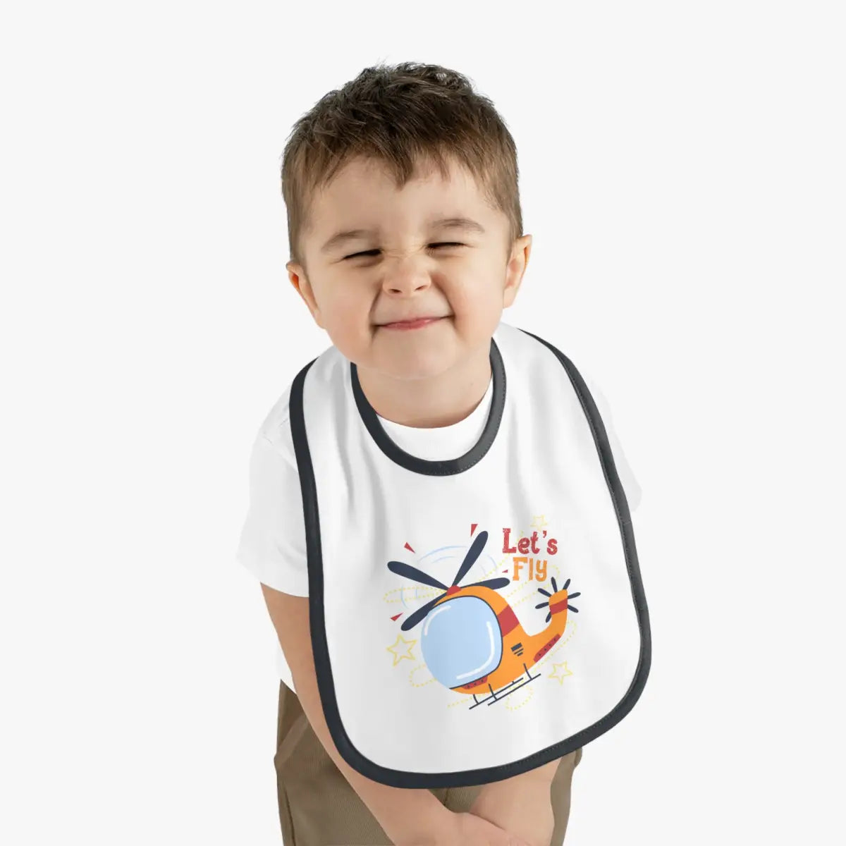 Cute Helicopter Baby Bib Let’s Fly - Kids clothes - Pilot gifts - WWII warbird t-shirt