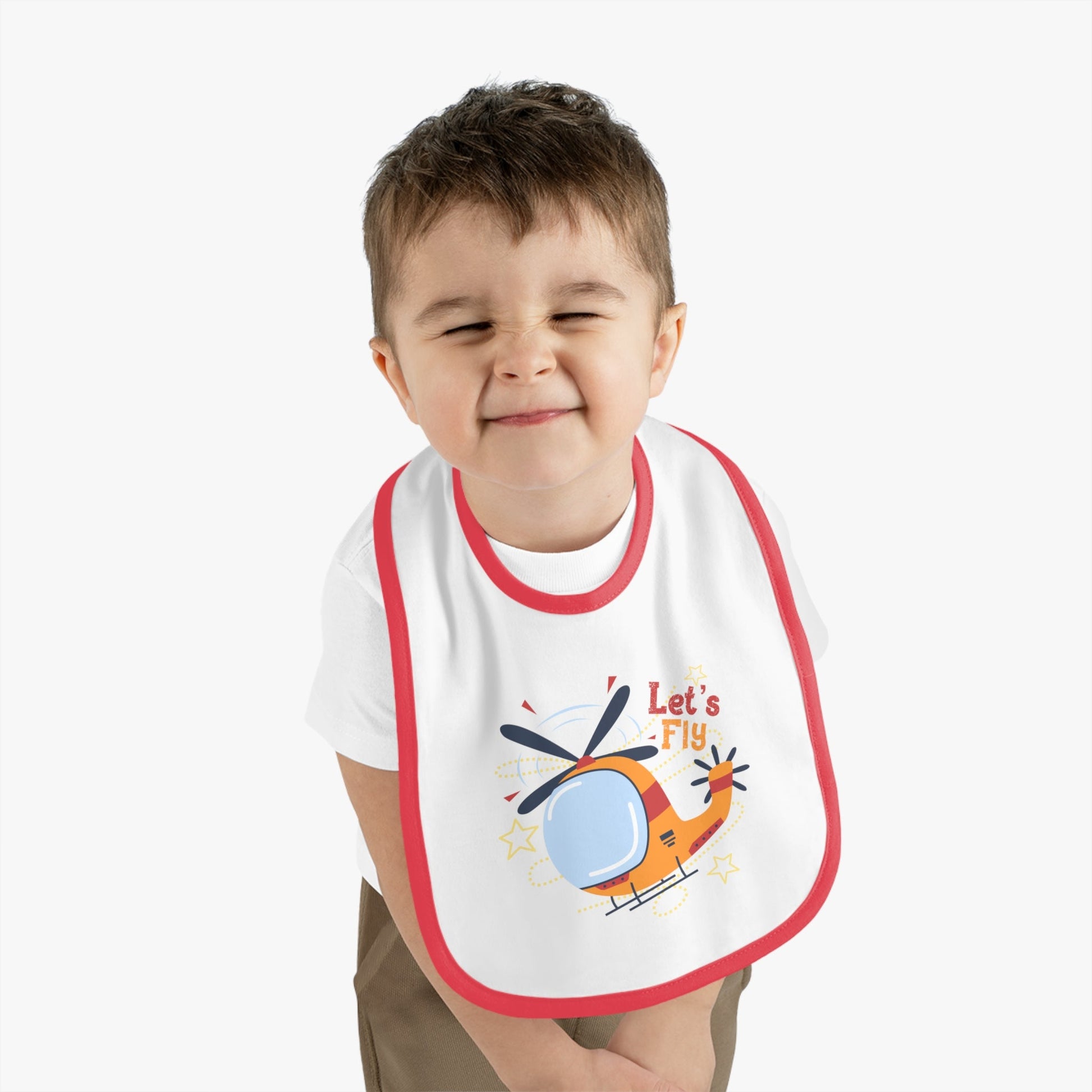 Cute Helicopter Baby Bib Let’s Fly - Kids clothes