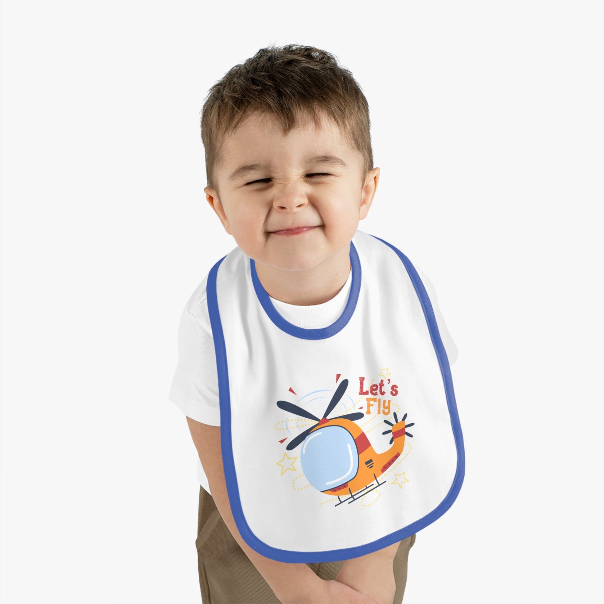 Cute Helicopter Baby Bib Let’s Fly - Kids clothes