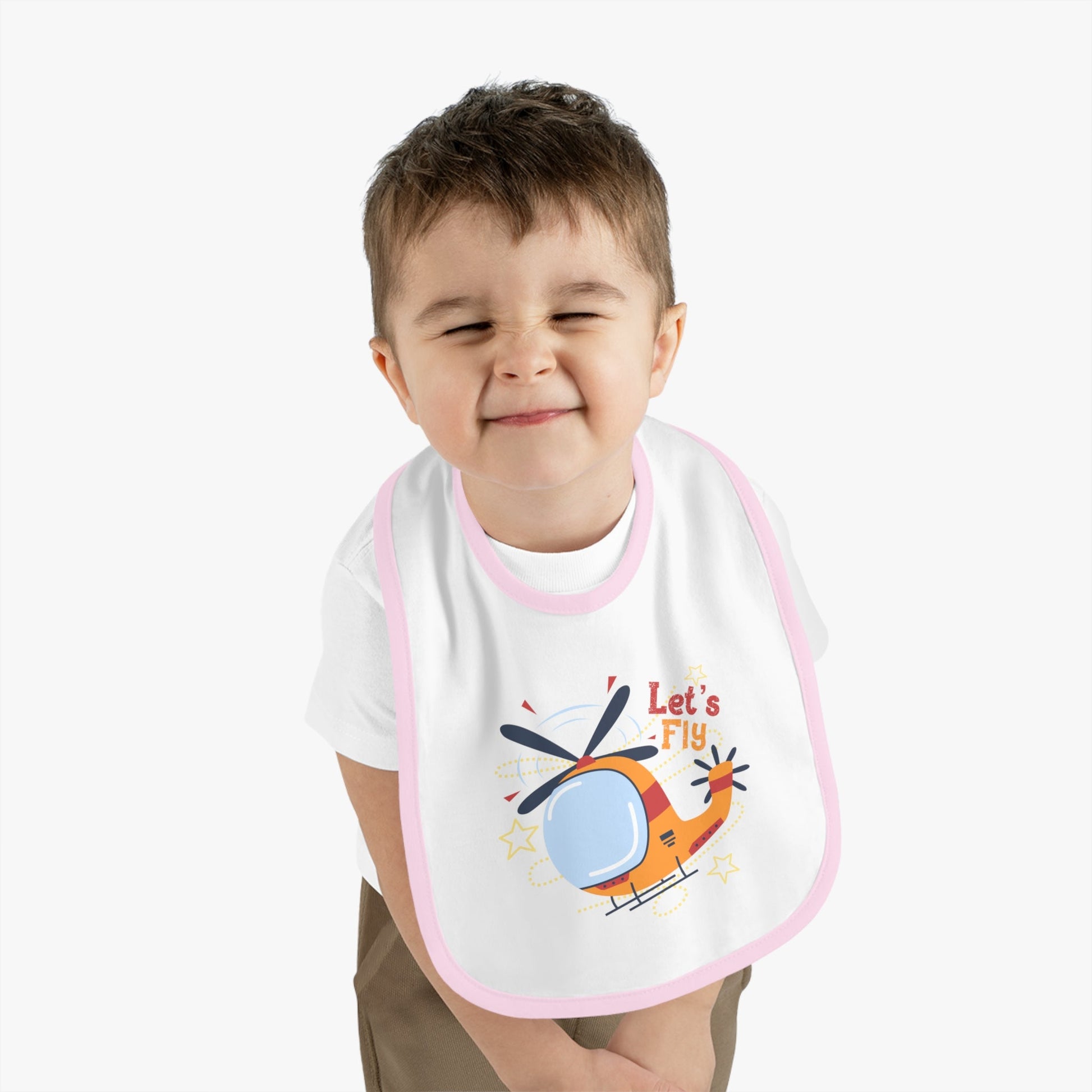 Cute Helicopter Baby Bib Let’s Fly - Kids clothes