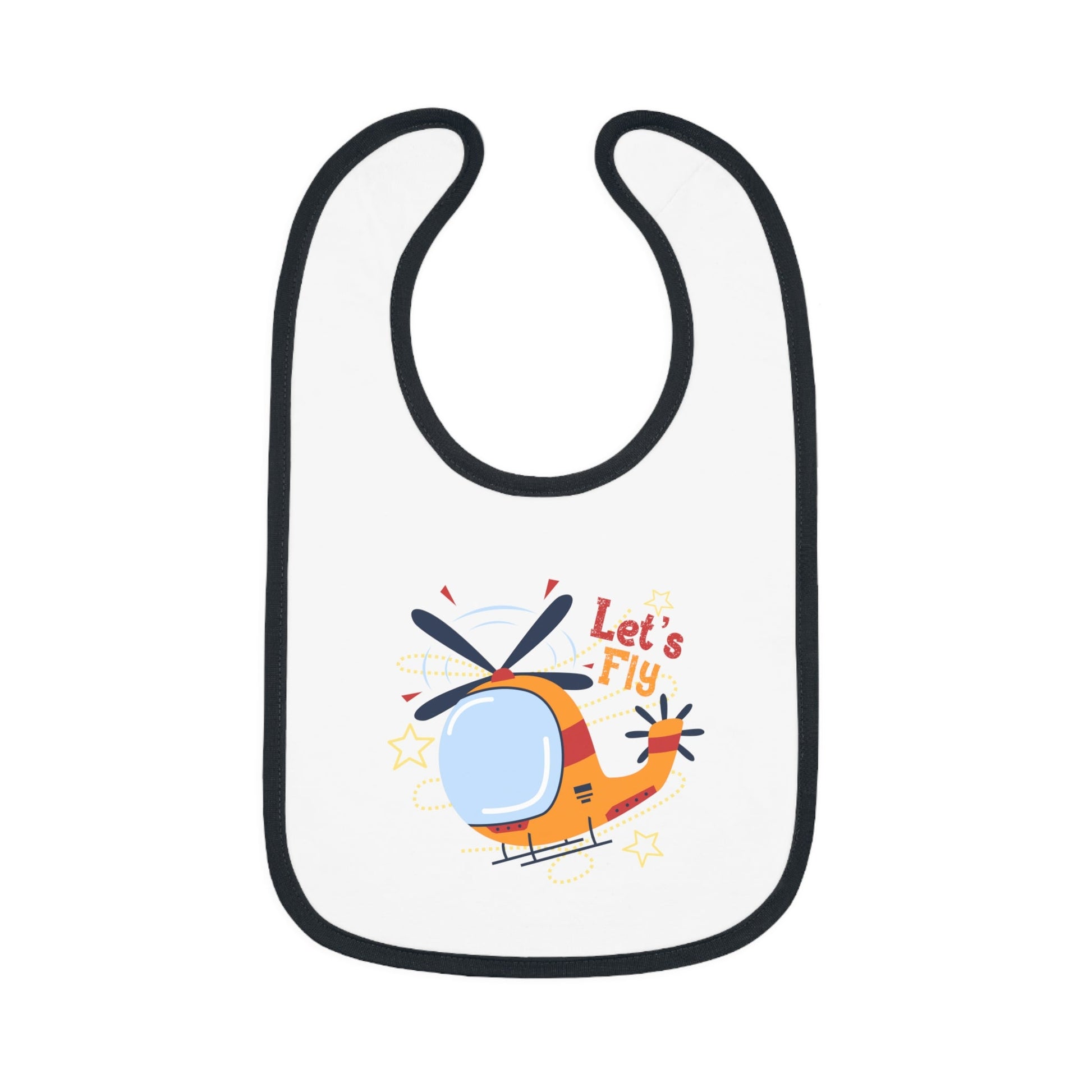Cute Helicopter Baby Bib Let’s Fly - White/Black / One size - Kids clothes