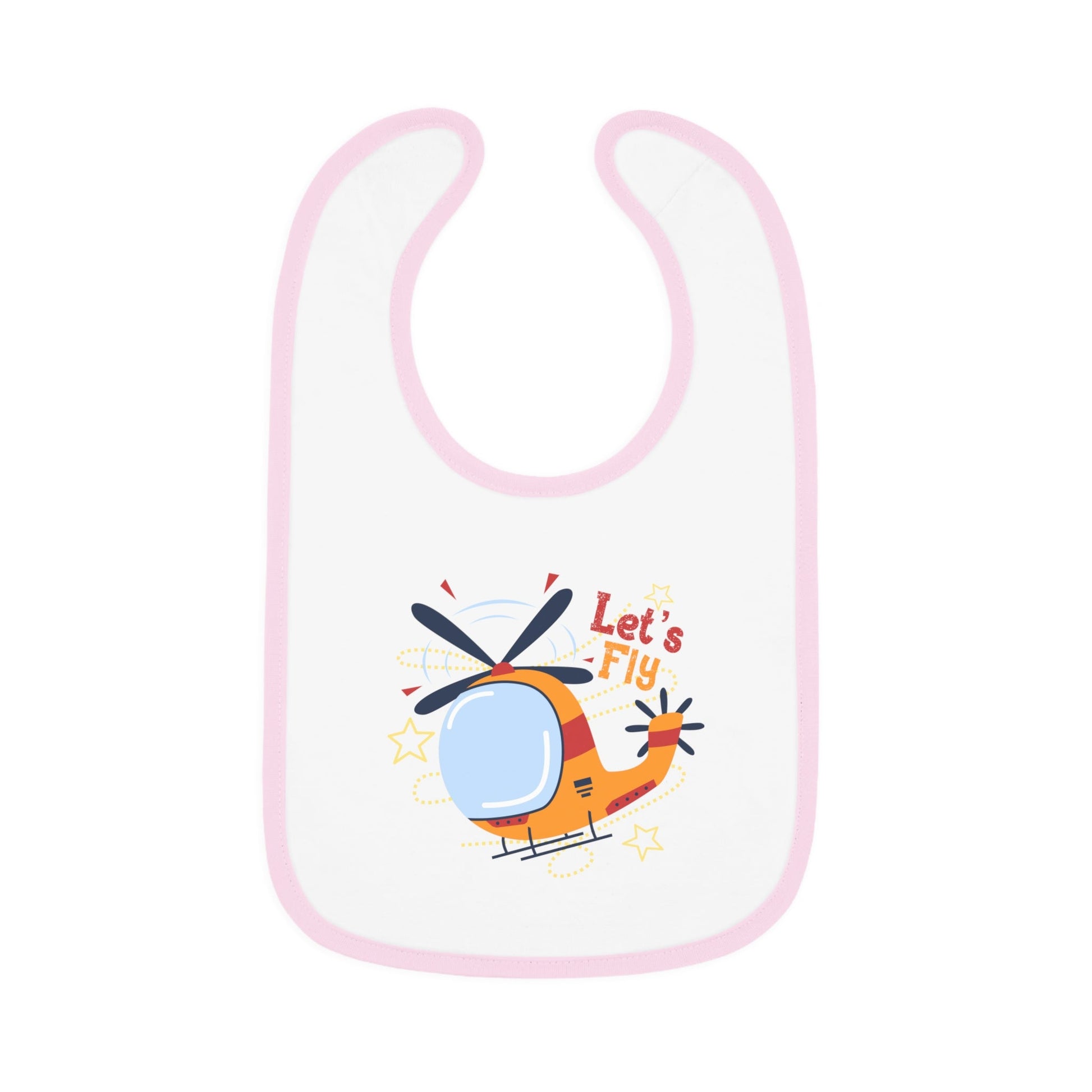 Cute Helicopter Baby Bib Let’s Fly - White/Pink / One size - Kids clothes