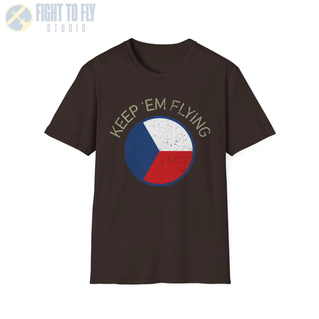 Czechoslovak Air Force Roundel “Keep ’Em Flying” T Shirt Pilot gifts WWII warbird t shirt