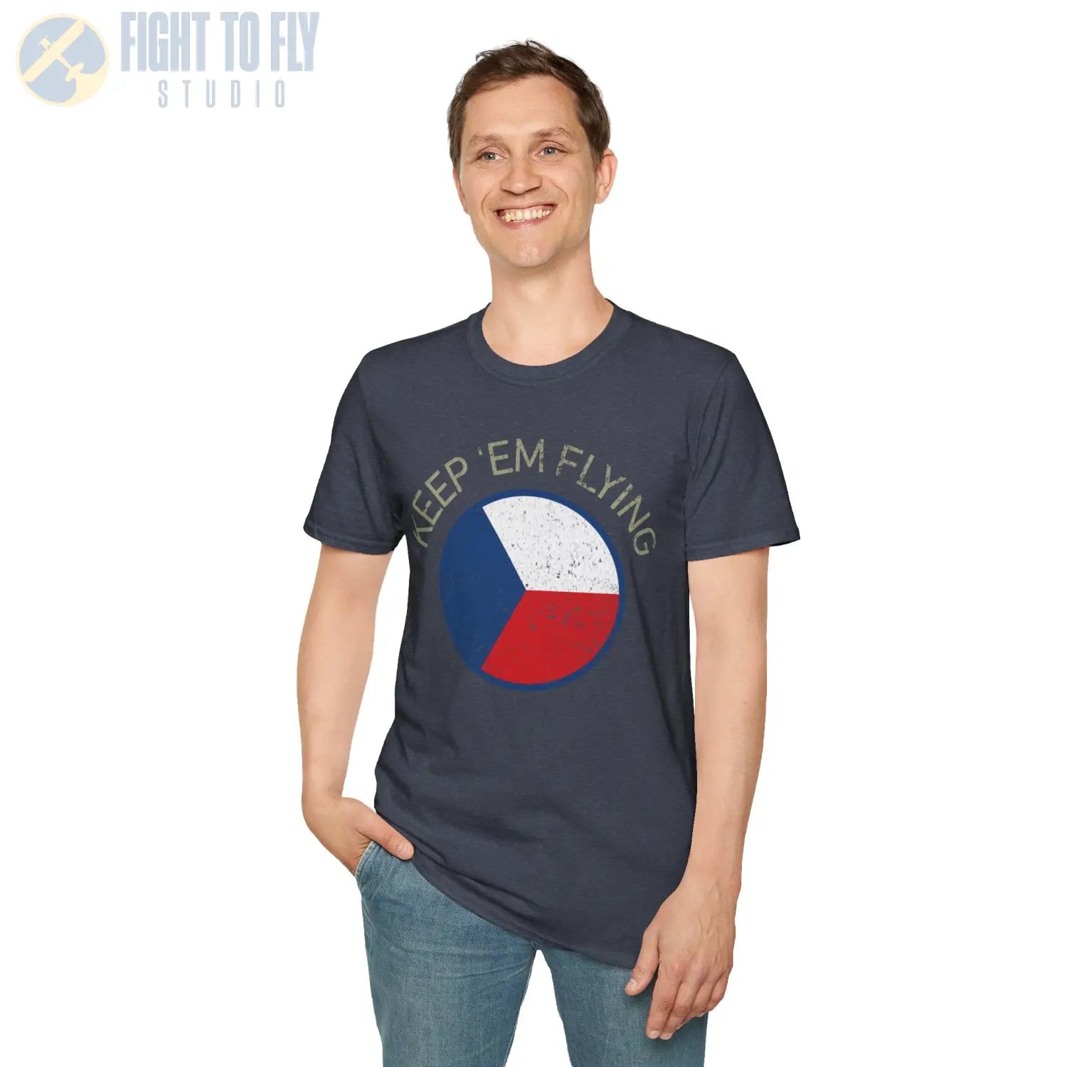 Czechoslovak Air Force Roundel “Keep ’Em Flying” T Shirt Pilot gifts WWII warbird t shirt
