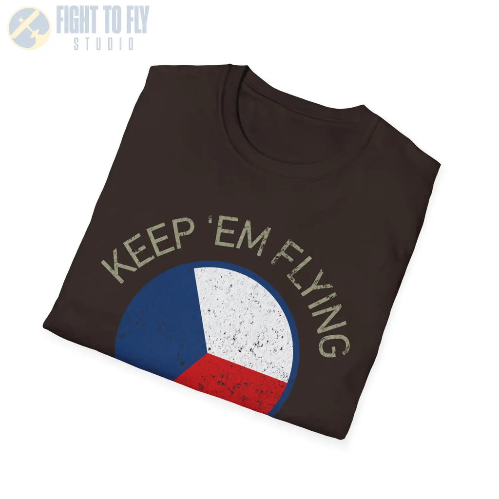 Czechoslovak Air Force Roundel “Keep ’Em Flying” T Shirt Pilot gifts WWII warbird t shirt