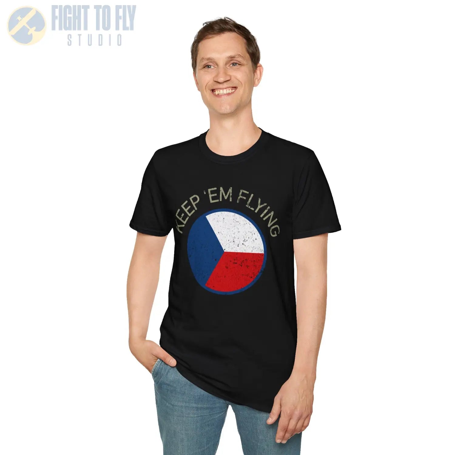 Czechoslovak Air Force Roundel “Keep ’Em Flying” T Shirt Pilot gifts WWII warbird t shirt