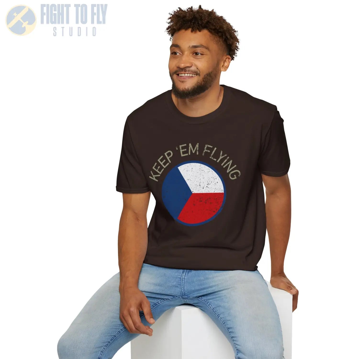 Czechoslovak Air Force Roundel “Keep ’Em Flying” T Shirt Pilot gifts WWII warbird t shirt