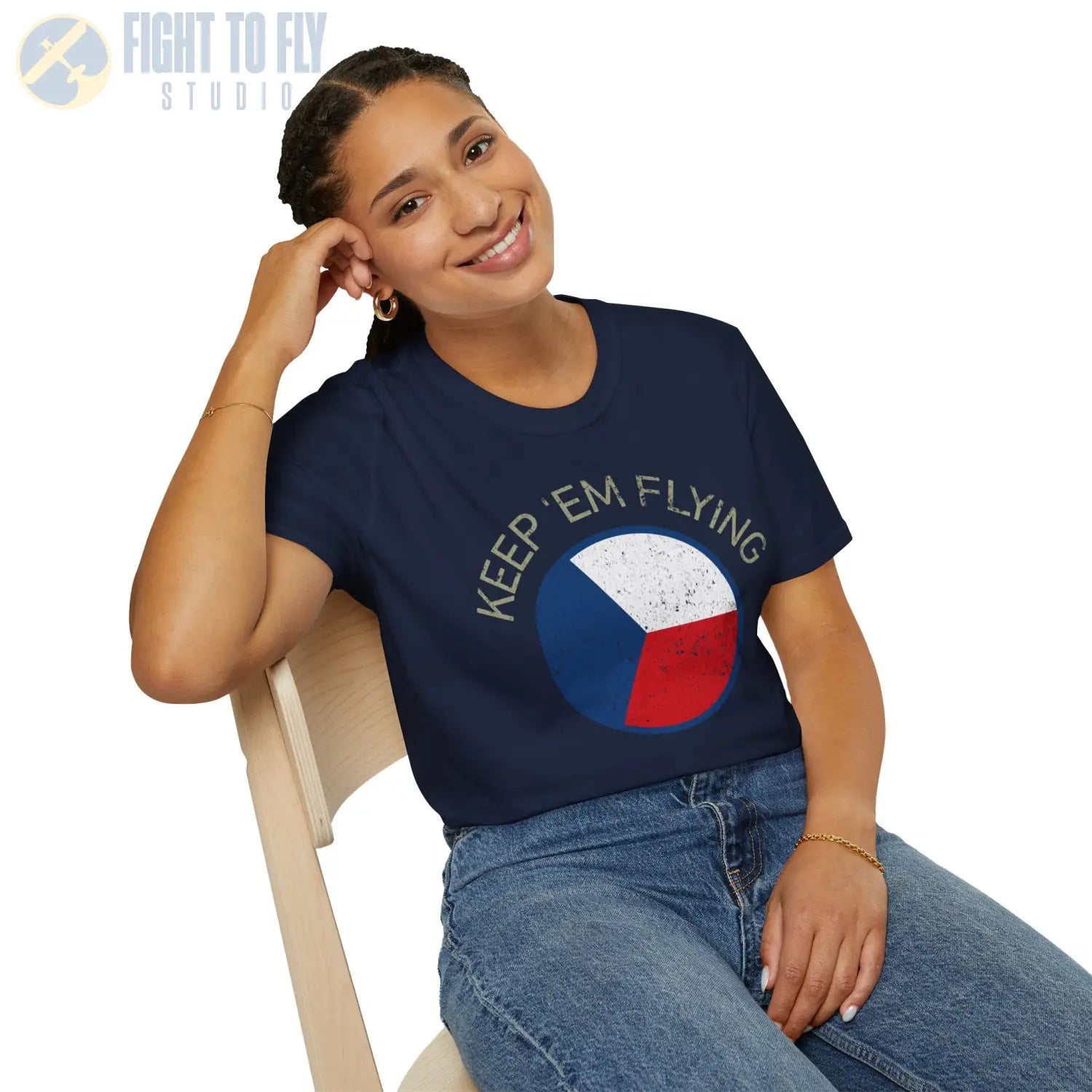 Czechoslovak Air Force Roundel “Keep ’Em Flying” - T-Shirt - Pilot gifts - WWII warbird t-shirt