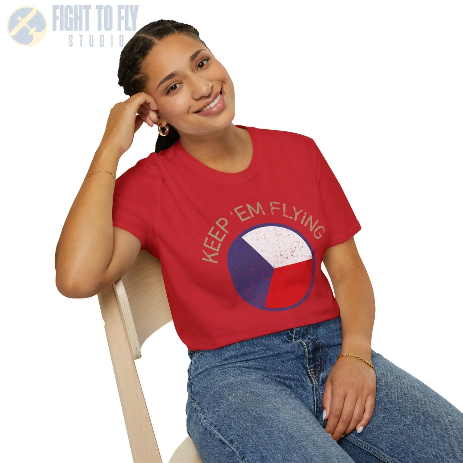 Czechoslovak Air Force Roundel “Keep ’Em Flying” T Shirt Pilot gifts WWII warbird t shirt