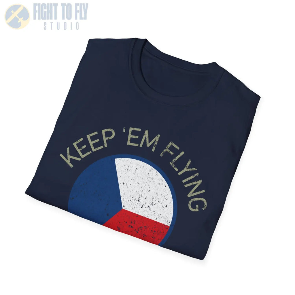 Czechoslovak Air Force Roundel “Keep ’Em Flying” T Shirt Pilot gifts WWII warbird t shirt